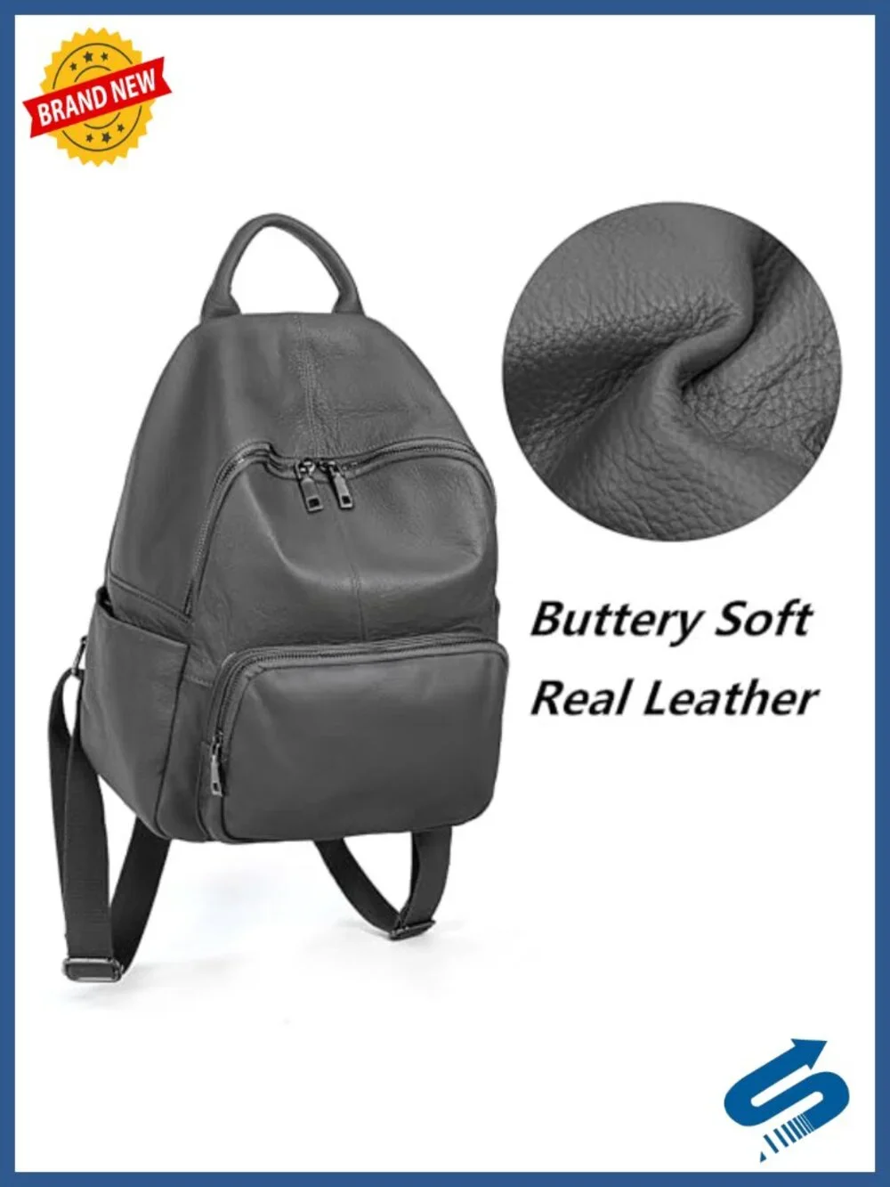 Real Leather Backpack Purse Convertible Shoulder Bag Versatile Daypack